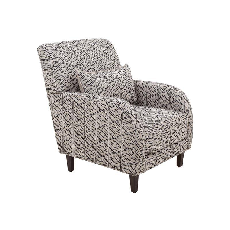 Sillón ocasional Quebec de tejido plano con textura afelpada en color café, con dimensiones de 78x98x95 cm.