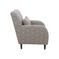 Sillón ocasional Quebec de tejido plano con textura afelpada en color café, con dimensiones de 78x98x95 cm.