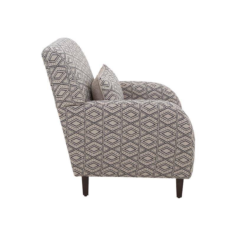 Sillón ocasional Quebec de tejido plano con textura afelpada en color café, con dimensiones de 78x98x95 cm.