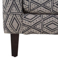Sillón ocasional Quebec de tejido plano con textura afelpada en color café, con respaldo y asiento acolchados.