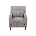 Sillón ocasional Quebec de color café con tejido plano y textura afelpada, frente de 78 cm, alto de 98 cm y fondo de 95 cm