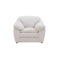 Juego de sala Chloe de 3 piezas con sillones de tela marfil, estilo moderno y cómodo, frente de 102 cm, alto 90 cm y fondo 96 cm