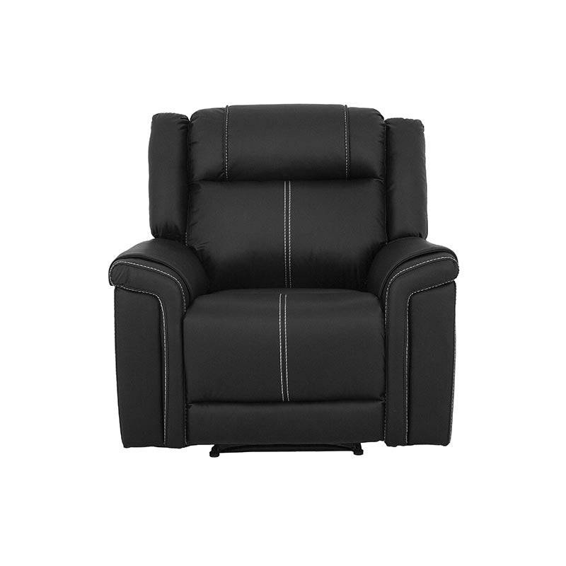 Sillón reclinable negro Imperial de deurope.com.mx, con respaldo acolchado y reposabrazos cómodos en un entorno moderno