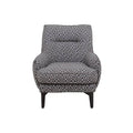 Sillón Andrea Essa de tapiz negro con respaldo y asiento acolchados, dimensiones aproximadas 75x86x85 cm.