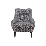 Sillón Andrea Essa de tapiz negro con respaldo y asiento acolchados, dimensiones aproximadas 75x86x85 cm.