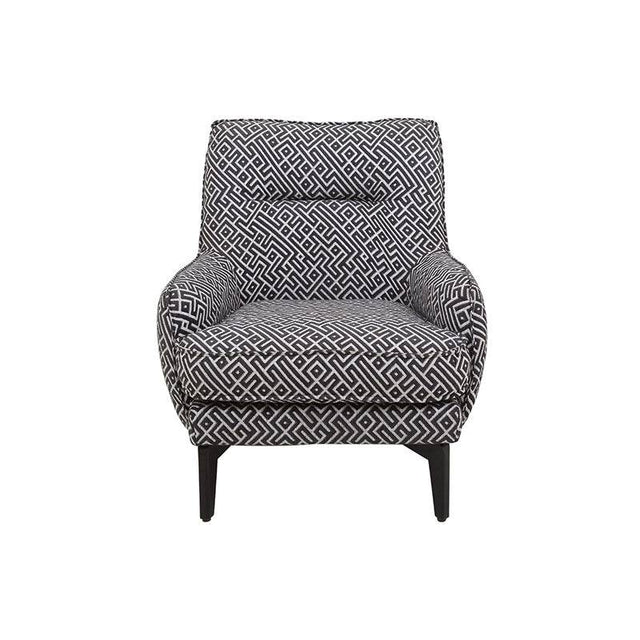 Sillón Andrea Essa de tapiz negro con respaldo y asiento acolchados, dimensiones aproximadas 75x86x85 cm.