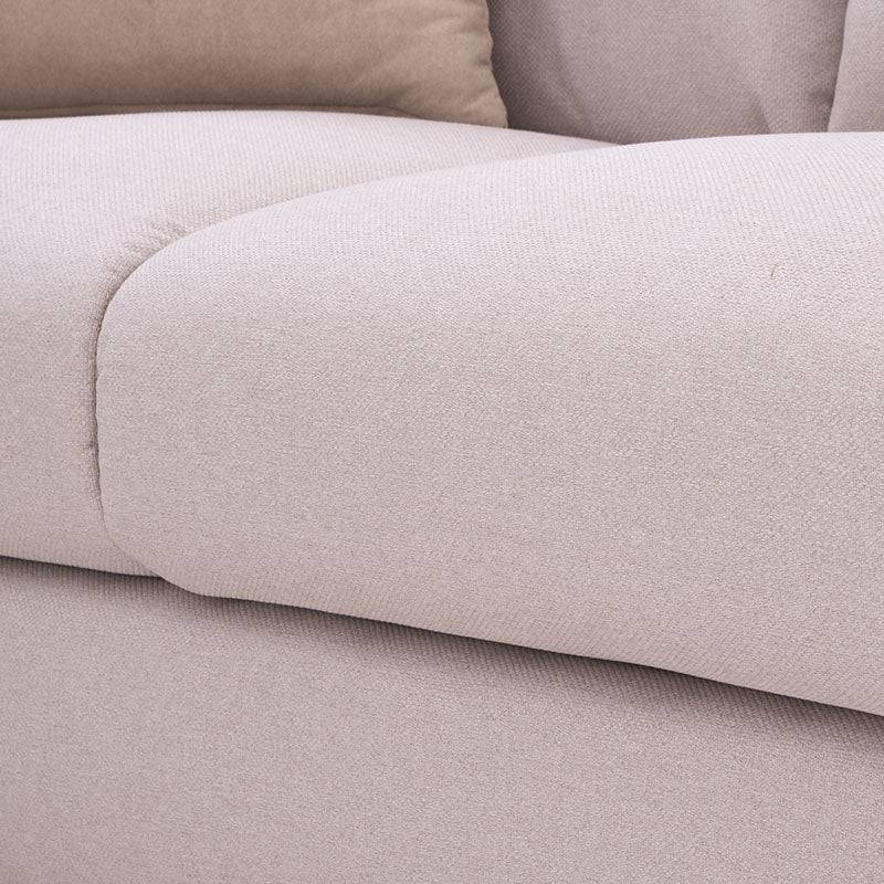 Sofá Michelle de color beige con tela de textura afelpada y diseño moderno, ideal para sala de deurope.com.mx