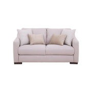 Sofá Michelle de tejido plano beige con textura afelpada, estilo moderno y cómodo para sala de deurope.com.mx