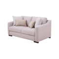 Sofá Michelle de color beige con tela tejida plana y textura afelpada, moderno y cómodo para sala.