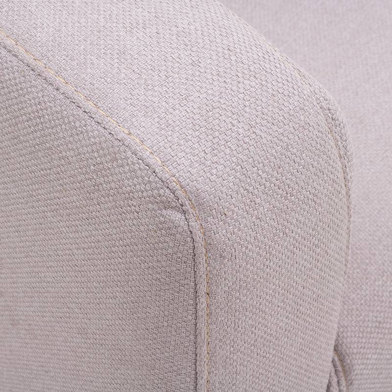 Sofá Michelle de color beige con tela de textura afelpada y tejido plano, ideal para sala moderna y cómoda.