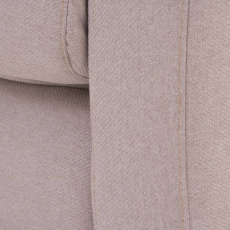 Sofá Michelle de color beige, tapizado en tela con textura afelpada, ideal para salas modernas y confortables