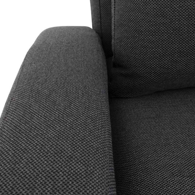 Sofá cama Caruso de Deurope en tela gris Oxford, con respaldo y asiento acolchados, dimensiones 225x90x92 cm.
