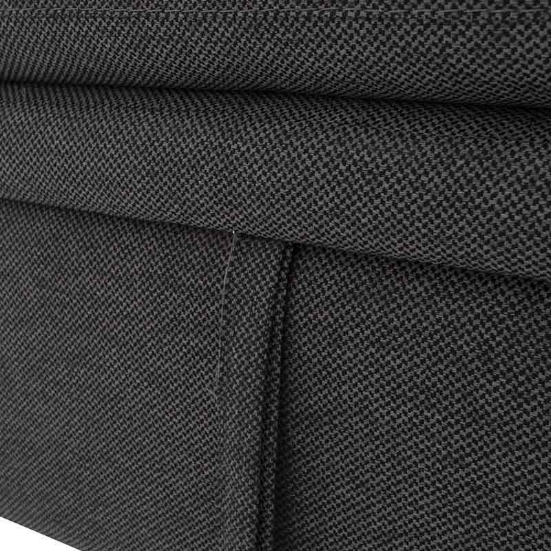 Sofá cama Caruso deurope.com.mx en tela gris Oxford, con estructura moderna y dimensiones de 225 cm de largo y 90 cm de alto.