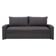 Sofá cama Caruso de Deurope en tela gris oxford, con estructura moderna, 225 cm de ancho, ideal para espacio y descanso.