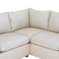 Sala Gracey con chaise de deurope.com.mx, sofá moderno de color gris con chaise longue y cojines decorativos.