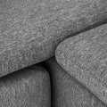 Sofá Gracey con taburete de color gris y estructura moderna, ideal para sala, deurope.com.mx