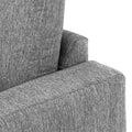 Sofá Gracey con taburete de estilo moderno en color gris, ideal para sala de estar, deurope.com.mx.