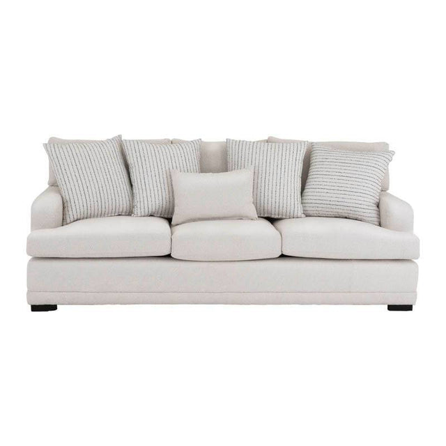 Sofá Oliver de Deurope.com.mx en color gris, con cojines acolchados y estructura moderna para sala de estar.