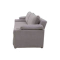 Sofá cama matrimonial Vittorio de Deurope en tapiz gris claro, con diseño moderno y estructura resistente.