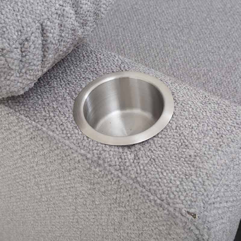 Sofá cama matrimonial Vittorio deurope.com.mx en tapiz gris claro, con estructura de sofá y cama, frente y dimensiones visibles.