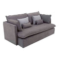 Sofá cama Calm deurope.com.mx en gris Oxford, con estructura tapizada en tela, 214 cm de ancho y 95 cm de alto.
