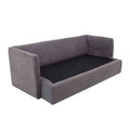 Sofá cama Calm de color gris oxford, tapizado en tela, con respaldo y asientos cómodos, dimensiones 214x95x112 cm.