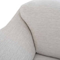 Sofá Chloe de deurope.com.mx de color marfil, tapizado en tela Money Snow, con dimensiones de 212x90x96 cm, vista frontal.