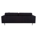 Sofá de sala Alessandra de 2 piezas en tapiz negro, con cojines, en ambiente moderno, dimensiones 226x80x93 cm.