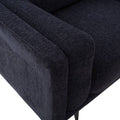 Sofá de sala Alessandra de 2 piezas en tapiz negro de tejido plano y afelpado, con 226 cm de ancho y 80 cm de alto.
