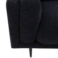 Sofá de sala Alessandra de 2 piezas en tapiz negro, con cojines y estructura moderna, medida 226x80x93 cm.