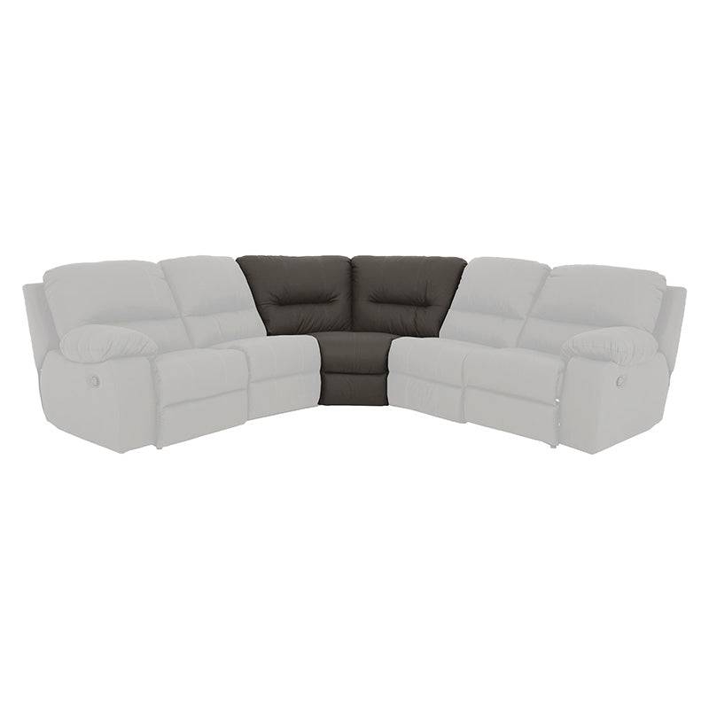 Esquinero gris de sala ENZO III D´europe con piel y toque de cuero, 100 cm de alto y fondo, diseño moderno y elegante.