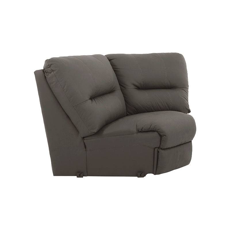 Esquinero gris D´europe ENZO III, sala de piel y cuero sintético, 100 cm de alto y fondo, diseño moderno y elegante.