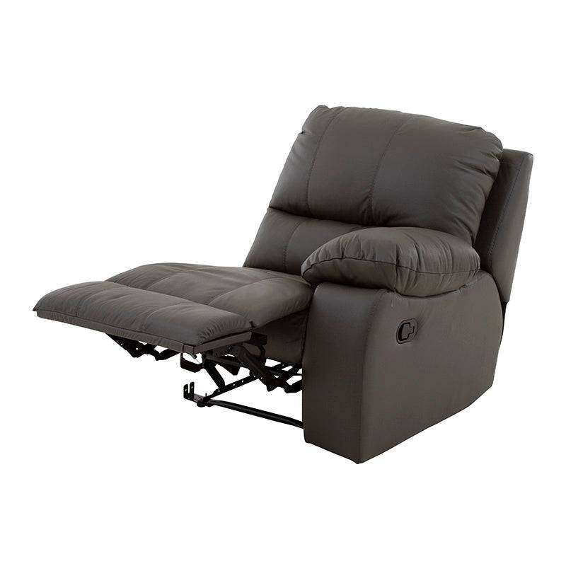 Salas Enzo III lateral derecha en gris oscuro con piel y toque de cuero, de 85 cm de alto y 100 cm de fondo, marca D’europe.