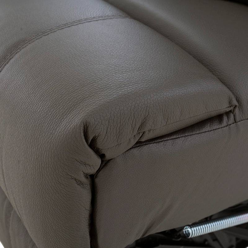 Sala ENZO III D´Europe, lateral izquierda en gris oscuro con acabado en piel y cuero, mide 85 cm de alto y 100 cm de fondo.
