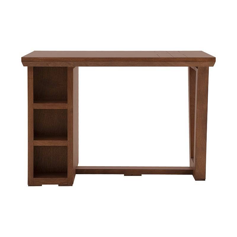 Mesa de antecomedor Inglaterra de madera industrializada con chapa de parota, 140 cm de largo y 98 cm de alto.