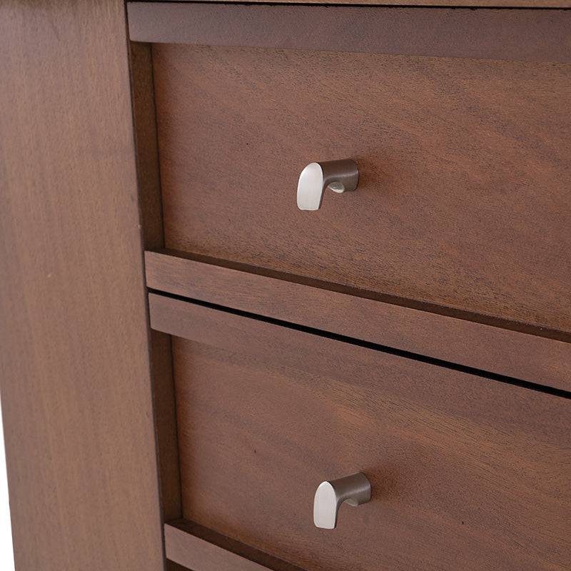 Mesa de antecomedor Inglaterra de madera industrializada y chapa de parota, con dimensiones de 140x98x76 cm, en estilo moderno.