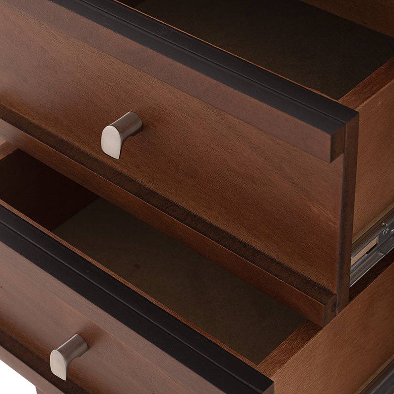 Mesa de antecomedor Inglaterra de madera industrializada con chapa de parota, frente, 140 cm, altura 98 cm y fondo 76 cm.
