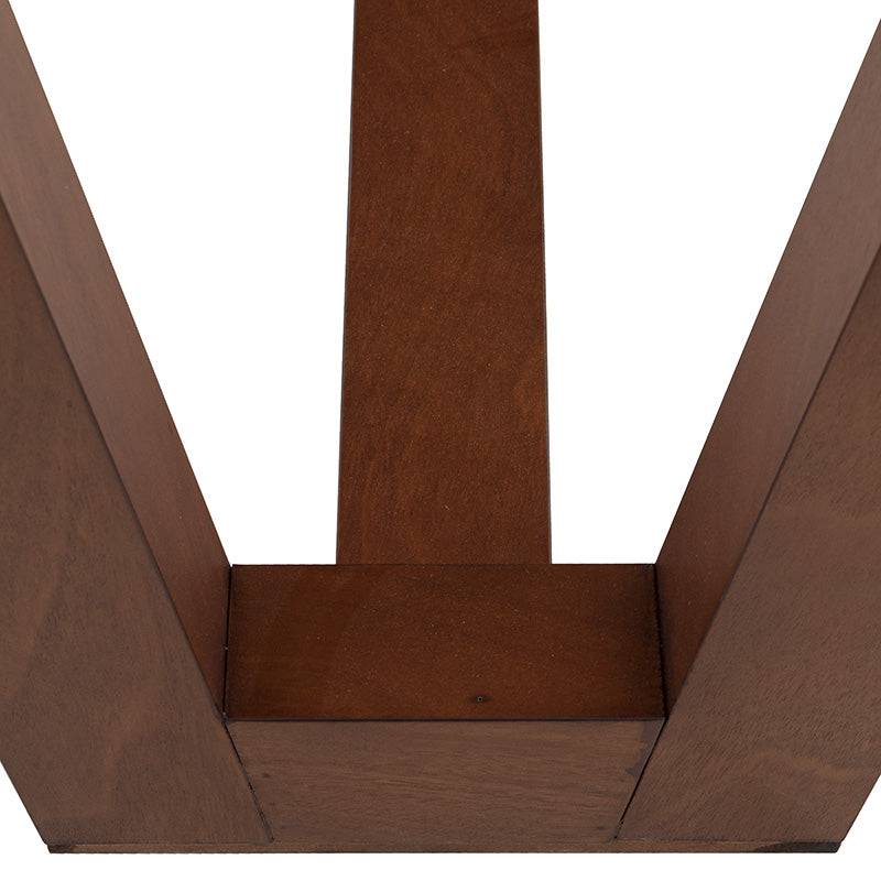 Mesa de antecomedor Inglaterra de madera industrializada con chapa de parota, 140 cm de ancho y 98 cm de alto.