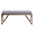Juego de comedor Aragón de 5 piezas con bancas en tela gris y estructura de madera de poplar, deurope.com.mx