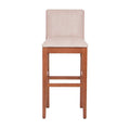 Juego de comedor Siena deurope.com.mx con bancos en madera de encino y tapiz beige, tamaño 42x101x37 cm.