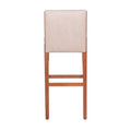 Juego de comedor Siena deurope.com.mx con bancos en madera de encino y tapiz de cuero en color beige, de 42 cm de alto.