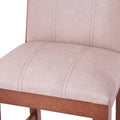 Juego de comedor Siena deurope con bancos de madera de encino y tapiz de leather touch, en color beige almendra.