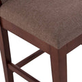Juego de comedor Quetzal de 4 piezas con bancos de madera Nogal y tapiz de tela en color natural, deurope.com.mx