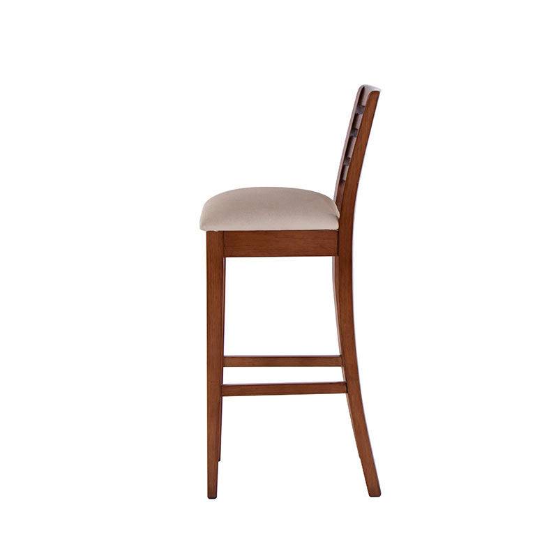 Banco Deus de bancos de chapa de caoba y tapiz de cuero con toque de cuero, frente, 38 cm de alto, deurope.com.mx