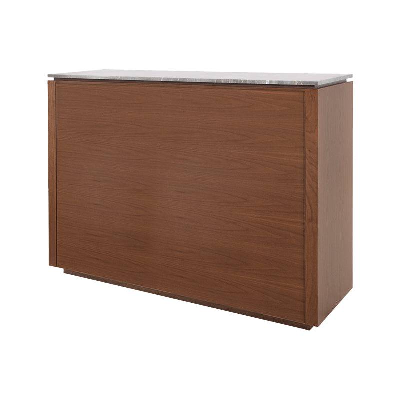 Barras de madera de nogal con superficie de mármol en color gris, tamaño 140x45x110 cm, de la marca deurope.com.mx