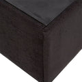 Base de cama Lazy de madera de pino y tapiz de tela, en color negro, con estructura rectangular y dimensiones de 190 cm de largo.