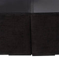 Base de cama Lazy de couleur negra, con estructura de madera de pino y tapizado de tela, de aproximadamente 190 cm de largo.