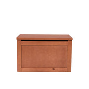 Pie de cama Texas de madera de pino y nogal, baúl de estilo industrial, con dimensiones de 90x55x50 cm, deurope.com.mx