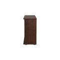 Juego de comedor con buffet Montecarlo de madera de nogal, con buffet Orleans, en frente, altura y tamaño visibles.