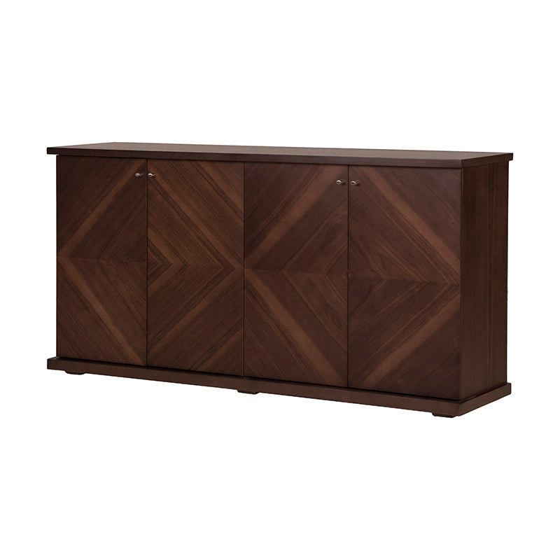 Buffet Orleans de madera de nogal con acabado en chapa, mide 160 cm de ancho, 85 cm de alto y 40 cm de fondo, de deurope.com.mx